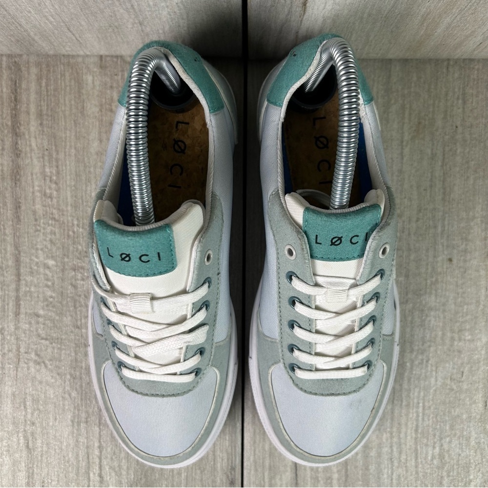 Loci Teal Court‎ Classic Lace Up Canvas Sneaker Women’s Size 7 - Picture 6 of 10